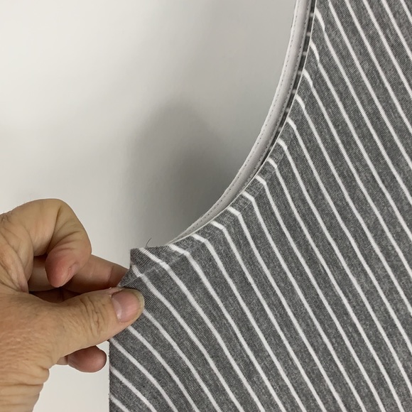 Cable & Gauge grey and white tank top dress Lg - Picture 3 of 6